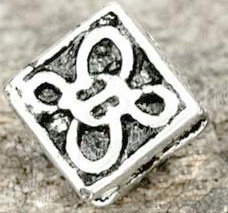 Silver Square Flat Bead 